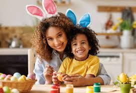family celebrating easter